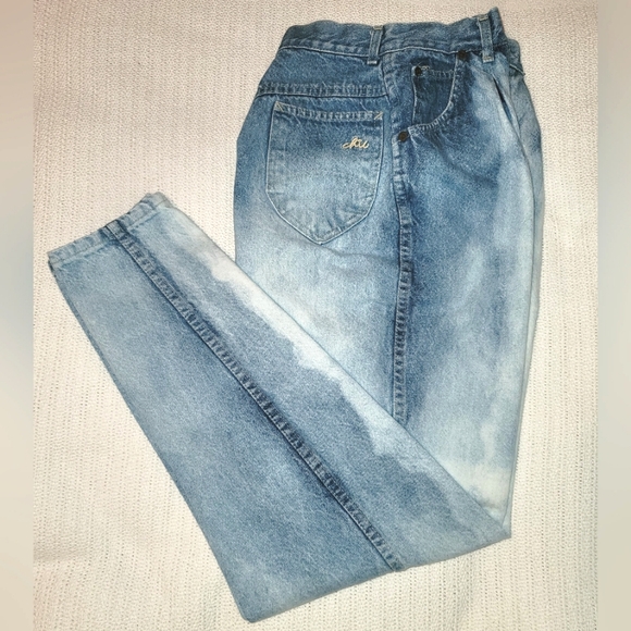 80's Chic Bleach Distressed jeans Sz 8/9L 🇺🇸 - Picture 7 of 14